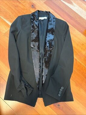 MICHAEL Michael Kors Black Blazer with Sequin Trim